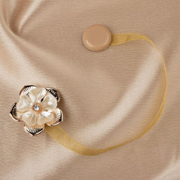 Подхват для штор, Цветок, d = 5 см, цвет золотой - Арт узор фото 2
