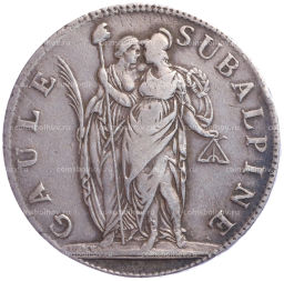 Монета 5 франков 1801 года Пьемонт (Cубальпийская республика)