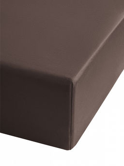 Проcтыня натяжная сатин 140x200+25 коричневый сатин
