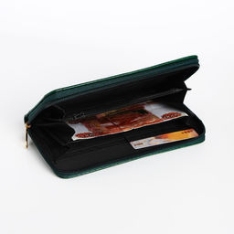 Кошелёк на молнии, цвет зелёный - Simaland фото 4
