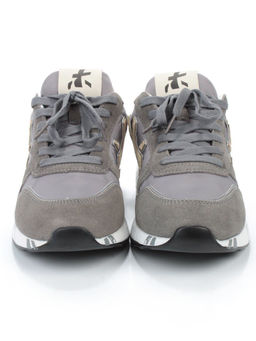 03-A1037-3 GRAY Кроссовки мужские (натуральная замша, текстиль) - No name фото 6