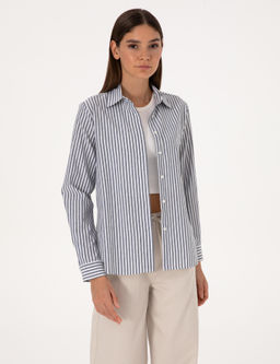 Lacivert Comfort Fit Uzun Kollu G_mlek - Pierre cardin фото 3