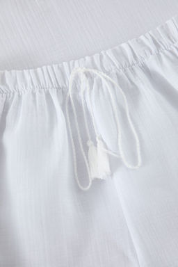 Trendyolmilla Beyaz %100 Pamuklu Dantel Dateyl? Muslin Sortlu Dokuma Pijama Tak?m? THMSS25PT00023  фото 7