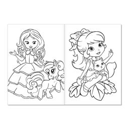 Цена за 4 шт. Раскраска Прекрасные принцессы, А5, 12 стр.