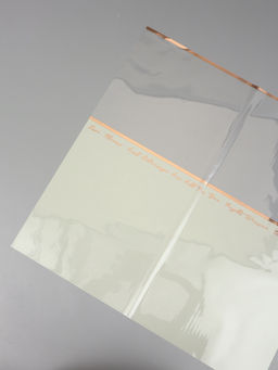 Цена за 20 шт. Плёнка для цветов «Полоса с окном», светло-зелёная с золотым, 57×57±2 см