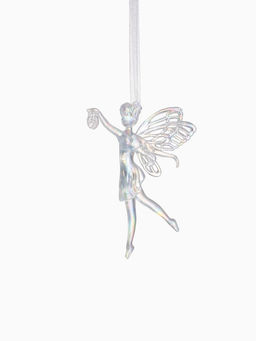 Цена за 2 шт. Ёлочная игрушка Зимнее волшебство. Фея с шариком, 1211.5 см, белый перелив  фото 8