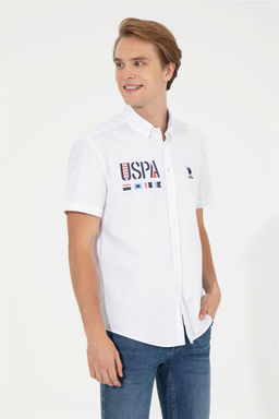Мужская белая рубашка с коротким рукавом - U.s. polo assn фото 4