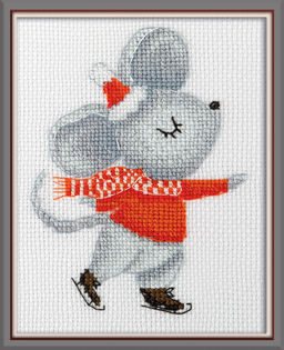 Klart набор для вышивания 8-558 Мышка на катке 11 х 14 см
