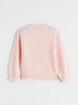 Ku?u Desenli K?z ?ocuk Triko Kazak