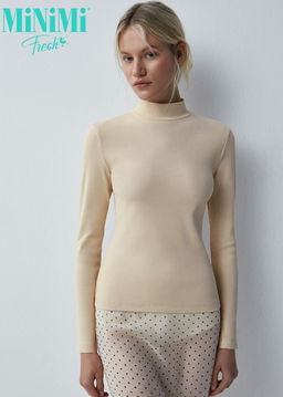 Mi 1711С Fresh Водолазка горловина стойка (кашкорсе) - grigio melange - Minimi фото 7