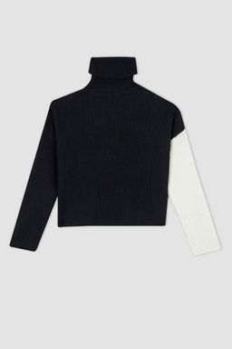 Свитер из ткани Selanik с полуводолазкой свободного кроя - Defacto фото 11