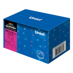 ULD-B2007-100/TTK MULTI IP44 Бахрома светодиодная с эффектом мерцания, 2м. Соединяемая. 100 светодиодов. Разноцветный свет. Провод прозрачный. ТМ Uniel