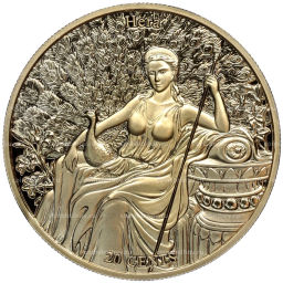 20 центов 2022 года Самоа 12 Олимпийских богов в зодиаке Гера и Водолей