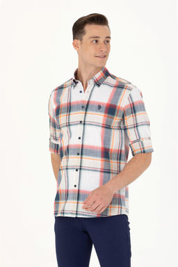 U. S. Polo Assn Мужская темно-синяя рубашка в шотландскую клетку - U.s. polo assn фото 10