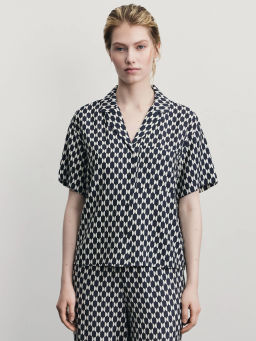 Рубашка из вискозы с принтом / Zarina  фото 3