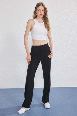 TRENDYOLMILLA Bej Arka Beli Lastikli Straight/Duz Kesim Dokuma Pantolon TWOSS25PL00102 фото 6