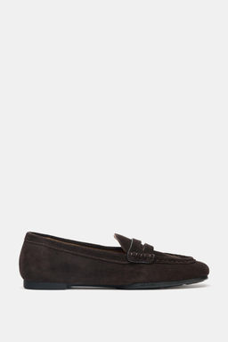 SPLIT SUEDE LOAFERS