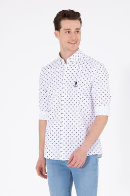 Мужская белая рубашка с длинным рукавом