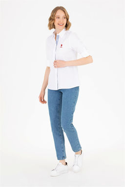 Женская белая рубашка с длинным рукавом Неожиданная скидка в корзине - U.s. polo assn фото 3