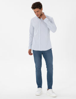_ndigo Slim Fit _izgili Slim Fit G_mlek - Pierre cardin фото 4