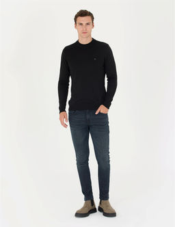 Siyah Slim Fit Yar_m Bal_k__ Yaka Basic Triko Kazak - Pierre cardin фото 4