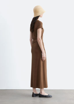 Vestido midi en punto de piqu?