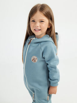 Комбинезон с клапаном и капюшоном Синяя дымка утепленный - Bungly фото 9