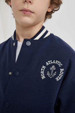 Кардиган-бомбер для мальчиков с воротником-стойкой - Defacto фото 6