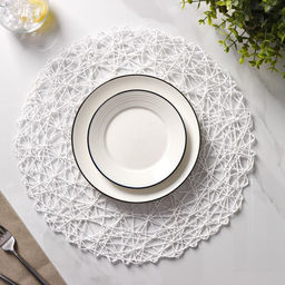 Набор салфеток сервировочных на стол Доляна Одуванчик, 4 шт, d=38 см, цвет белый  фото 2