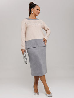 Костюм Galean Style 994 беж с серым  фото 8