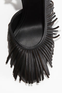 Salones destalonados de piel con flecos - H&m фото 10