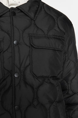 Siyah Unisex Regular Fit Su ve Ruzgara Dayan?kl? Kapitone K?sl?k Mont TMNAW24MO00016