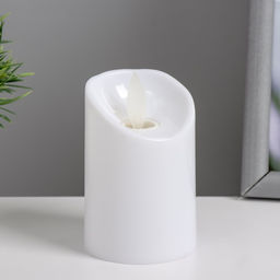 Светодиодная свеча, ночник LED RISALUX «Восковая», от батареек CR2032×2, пластик, 5.3×5.3×7.2 см