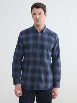 Regular Fit Y?n Kar???ml? Erkek G?mlek