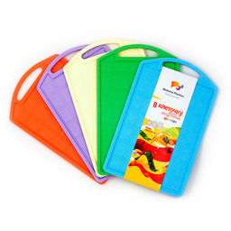 Доска разделочная пластмассовая "В клеточку" 15х23,5см, малая, цвет микс (Россия)