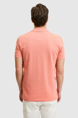 Erkek Slim Fit Polo Yaka Somon Basic Ti__rt