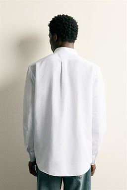 CAMISA REGULAR FIT ALGOD?N - LINO / Blanco - Zara фото 3