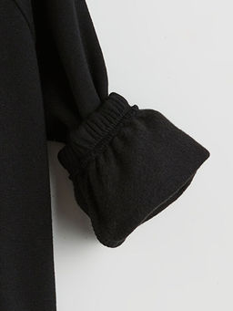 Fiyonk Nak??l? K?z ?ocuk Kal?n Fermuarl? Sweatshirt