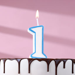 Цена за 12 шт. Свеча для торта «Цифра 1», 7 см, МИКС