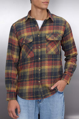 TRENDYOL MAN Bordo Cift Cep Kapakl? Regular Fit K?sl?k Oduncu Kareli Gomlek TMNAW21GO0031 - Trendyolmilla фото 3