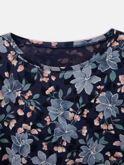 Сорочка ночная женская синяя с акварельными цветами - Mark formelle фото 15