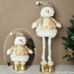 Цена за 1 шт. Новогоднее украшение Снеговик на телескопических ножках 55/74 см / RE2022 /уп 36/ - ГалеонТрейд фото 5