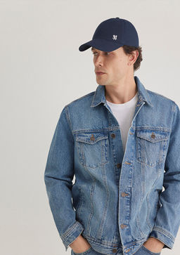 Drake Classic Denim Puslu Indigo Mavi Jean Ceket  фото 2