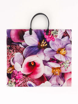 Цена за 10 шт. Пакет Ассорти цветы, полиэтиленовый с пластиковой ручкой, МИКС 100 мкм 38?35 см