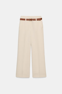 TROUSERS WITH TURN-UP CUFFS AND BELT - Zara фото 4