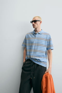 POLO BOXY FIT RAYAS / Azul / Blanco - Zara фото 6