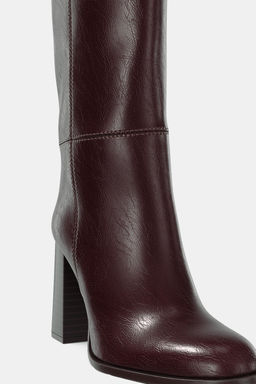 BLOCK HEEL KNEE-HIGH BOOTS