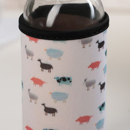 Бутылка для воды «Абстракция», 300 мл, h=17 см, в чехле, стекло, МИКС