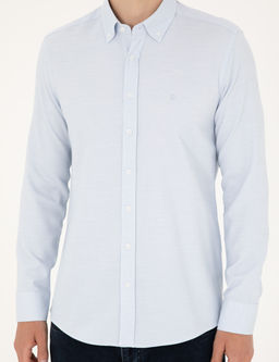 A__k Mavi Slim Fit Uzun Kollu G_mlek