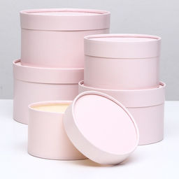 Набор шляпных коробок 5 в 1,Пастельный 20 х 12,18 х 11,16 х 10,14 х 9,13 х 8,5 см